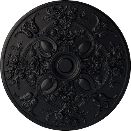 Ekena Millwork Baile Ceiling Medallion (Fits Canopies up to 6"), Hand-Painted Steel Gray, 31 1/4"OD x 2 1/4"P CM31BASGS